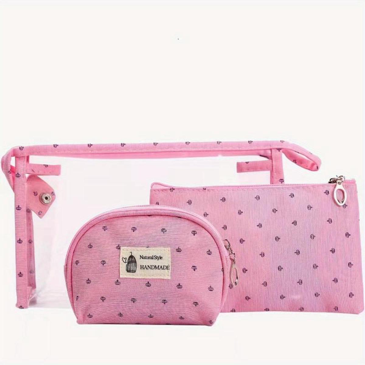 3pcs Clear Travel Cosmetics Wash Bag Set PVC Hangable Storage Bag