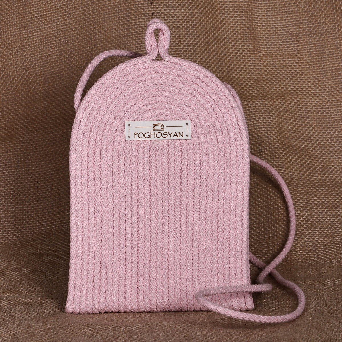 Artisan-Made Light Pink Cotton Blend Cell Phone Shoulder Bag - Call in Pink