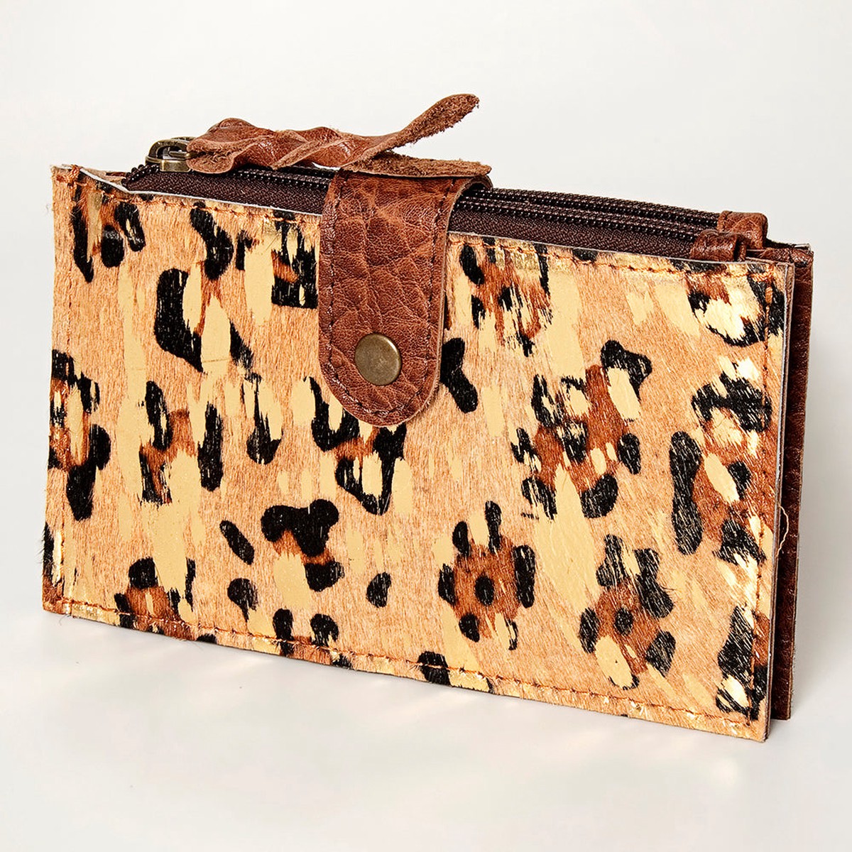American Darling Card-Holder, Genuine Hair-On Cowhide & Full Grain Leather, Slim Western Travel Wallet
