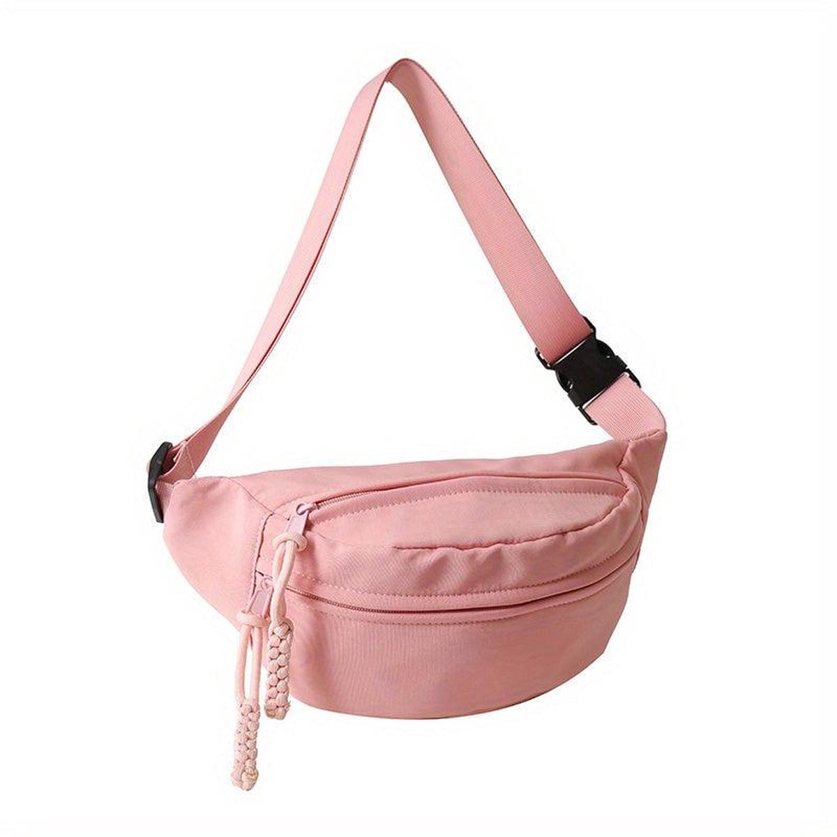 Versatile Zipper Waist Bag Solid Chest Bag Women's Crossbody Bag