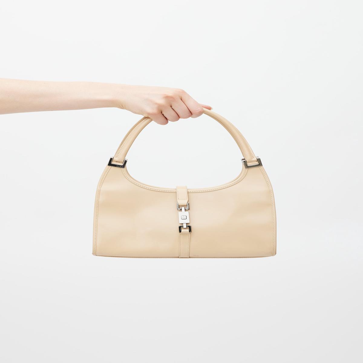 Beige & Silver Leather Spazzolato Jackie Bag