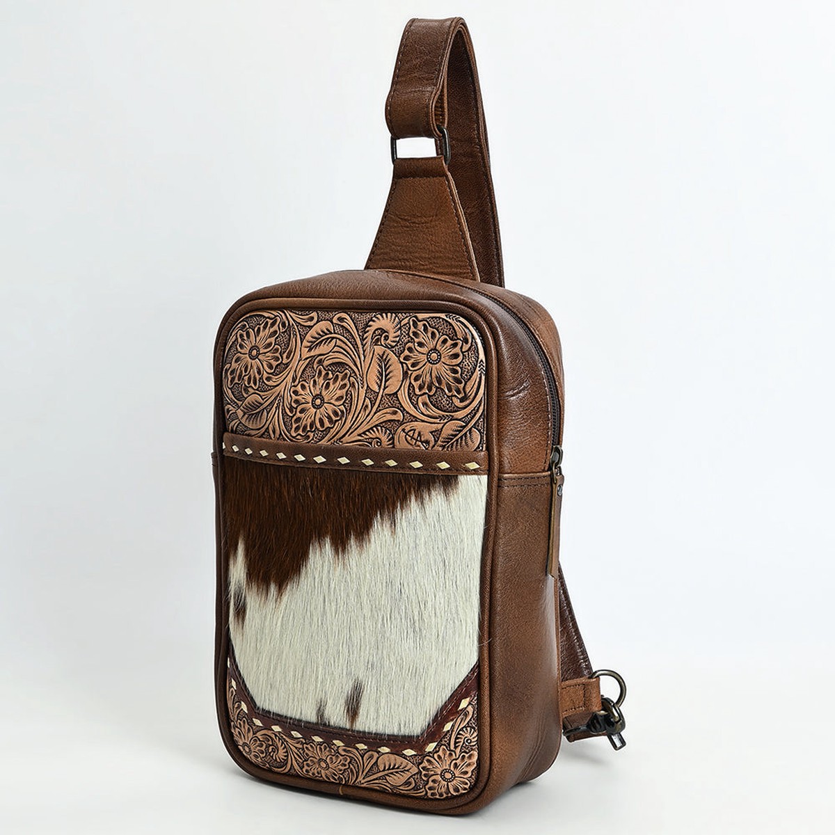 American Darling Sling Hand Tooled Hair-on Genuine Leather women bag western handbag purse | for