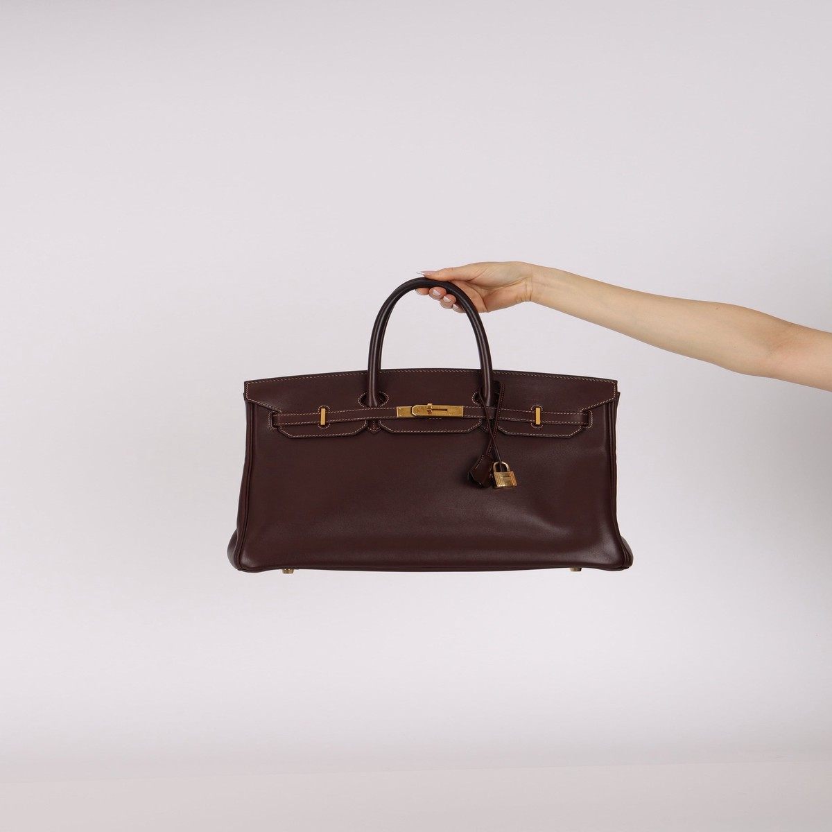 Herms 2002 Havane Gulliver Birkin 35 Retourne GHW