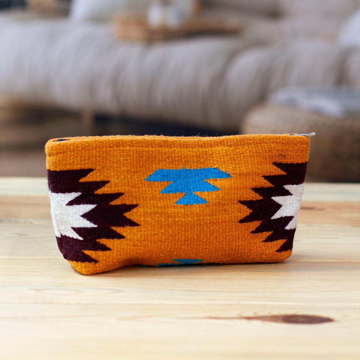 Hand Made Wool Clutch Handbag Sunrise from Mexico - Autumn Sunrise