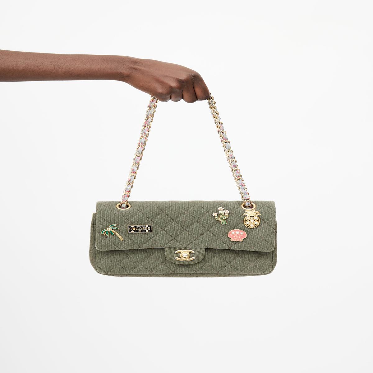 2017 Cruise Cuba Green Double Flap Charm Bag