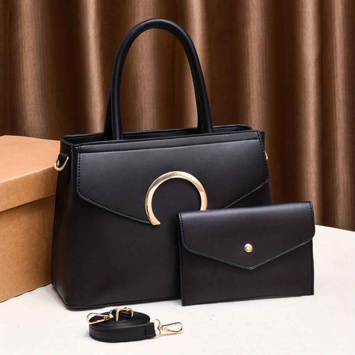 2Pcs Women's Handbags Set Satchel Bag Crossbody with Coin Purse