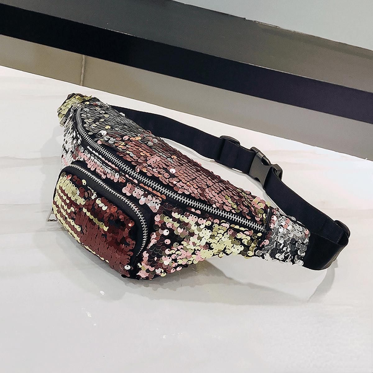 Colorful Sequins Waist Bag Multifunctional Fanny Bag Crossbody Chest Bag