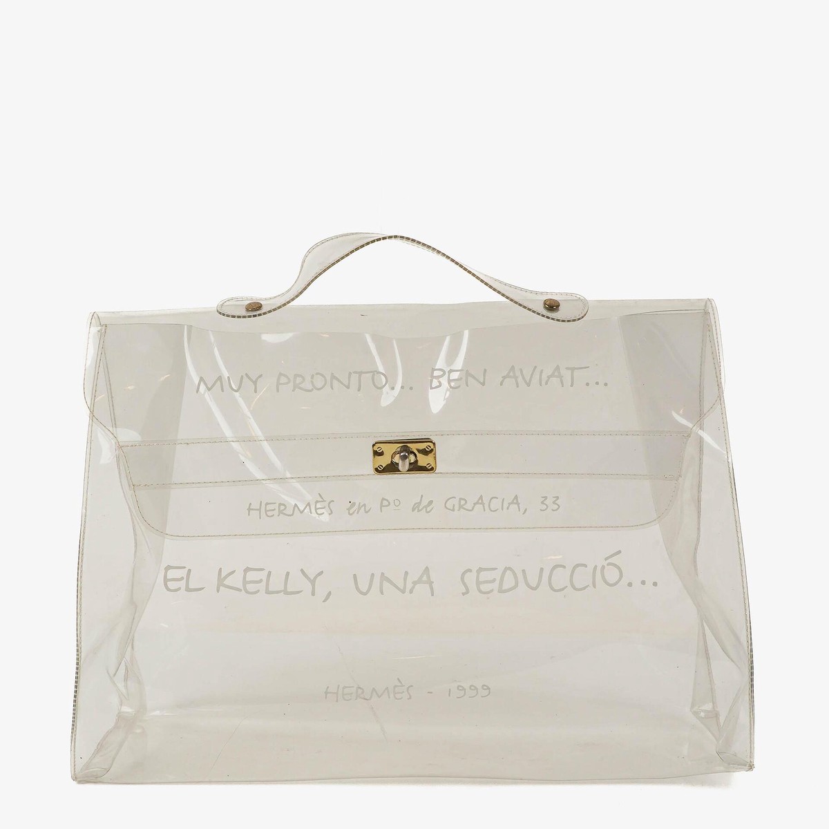Hermes Souvenir De L'Exposition Transparent Vinyl Kelly Bag