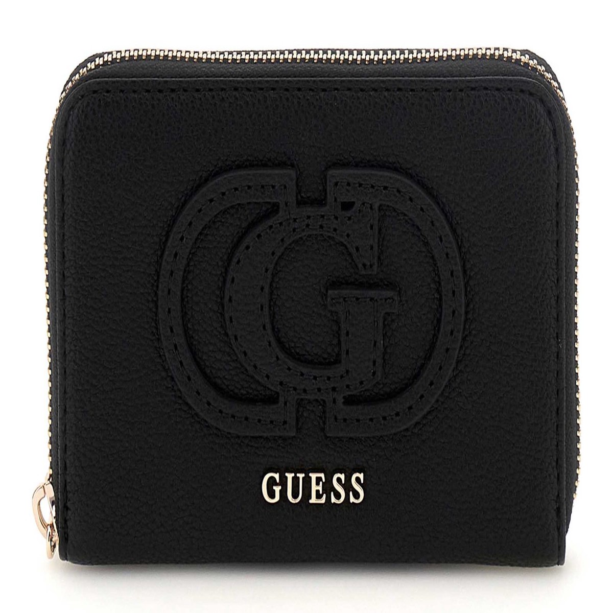 Guess Calebra Medium Zip Around Purse In Black