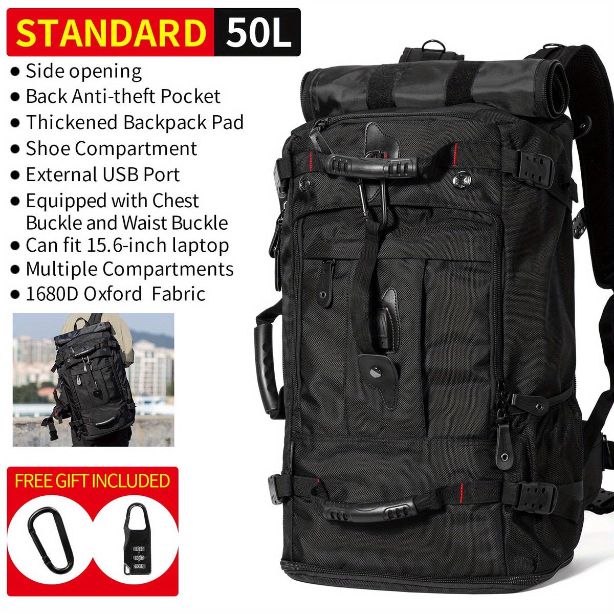 Men's Casual Travel Backpack Waterproof 40 64 Cm Laptop Backpack USB Port