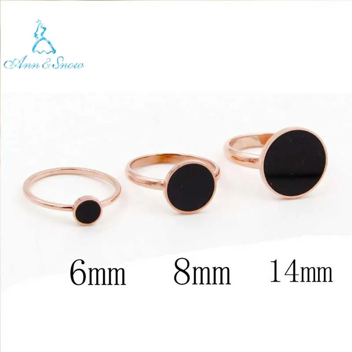 Rose Titanium Steel Circle Card Index Finger Ring
