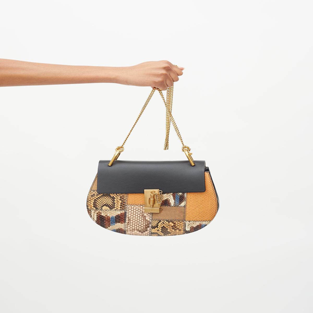 Embossed Leather Small Drew Crossbody Bag