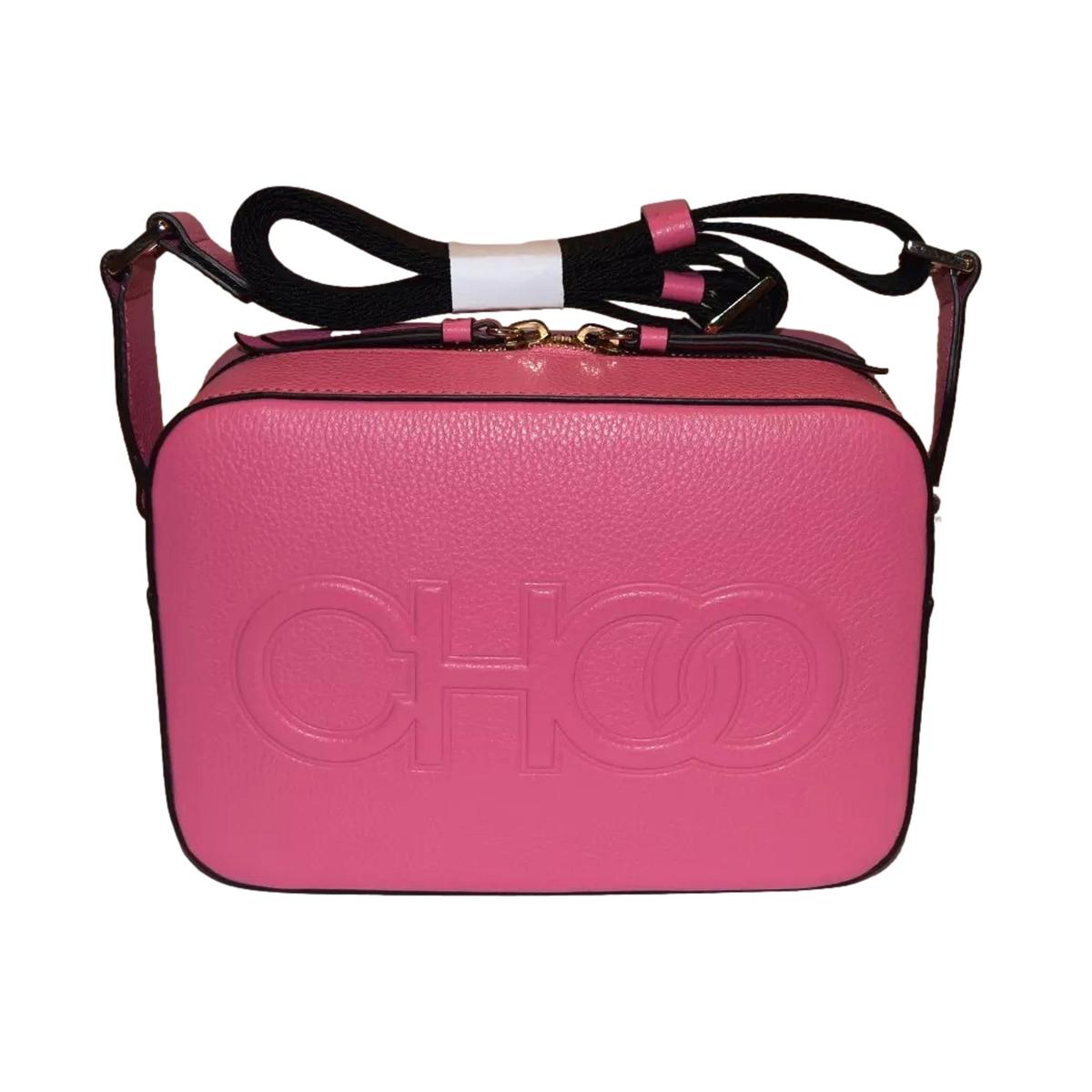 Jimmy Choo Peony Pink Leather Camera Crossbody Bag