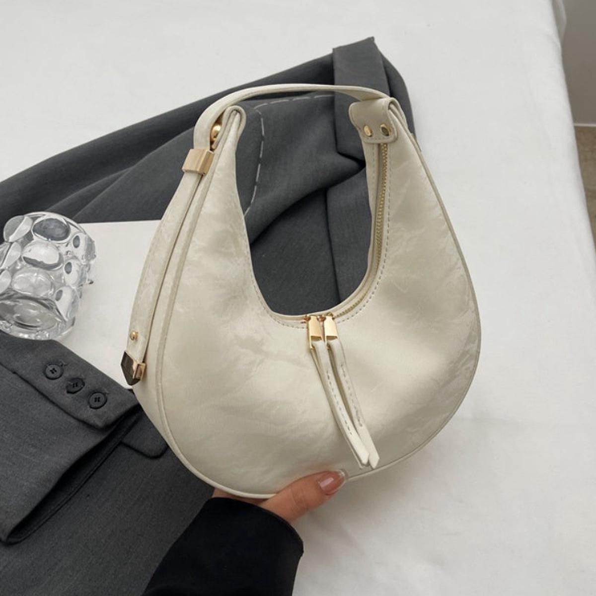 Large Capacity Hobo Shoulder Bag PU Handbag with Polyester Lining