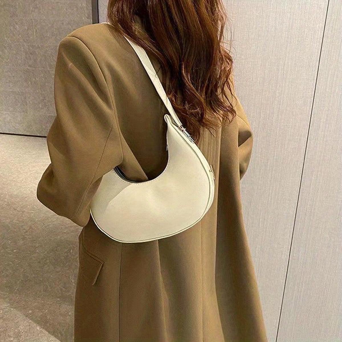 Minimalist Niche Crescent Bag Soldi Baguette Bag All Match Zipper Underarm Bag