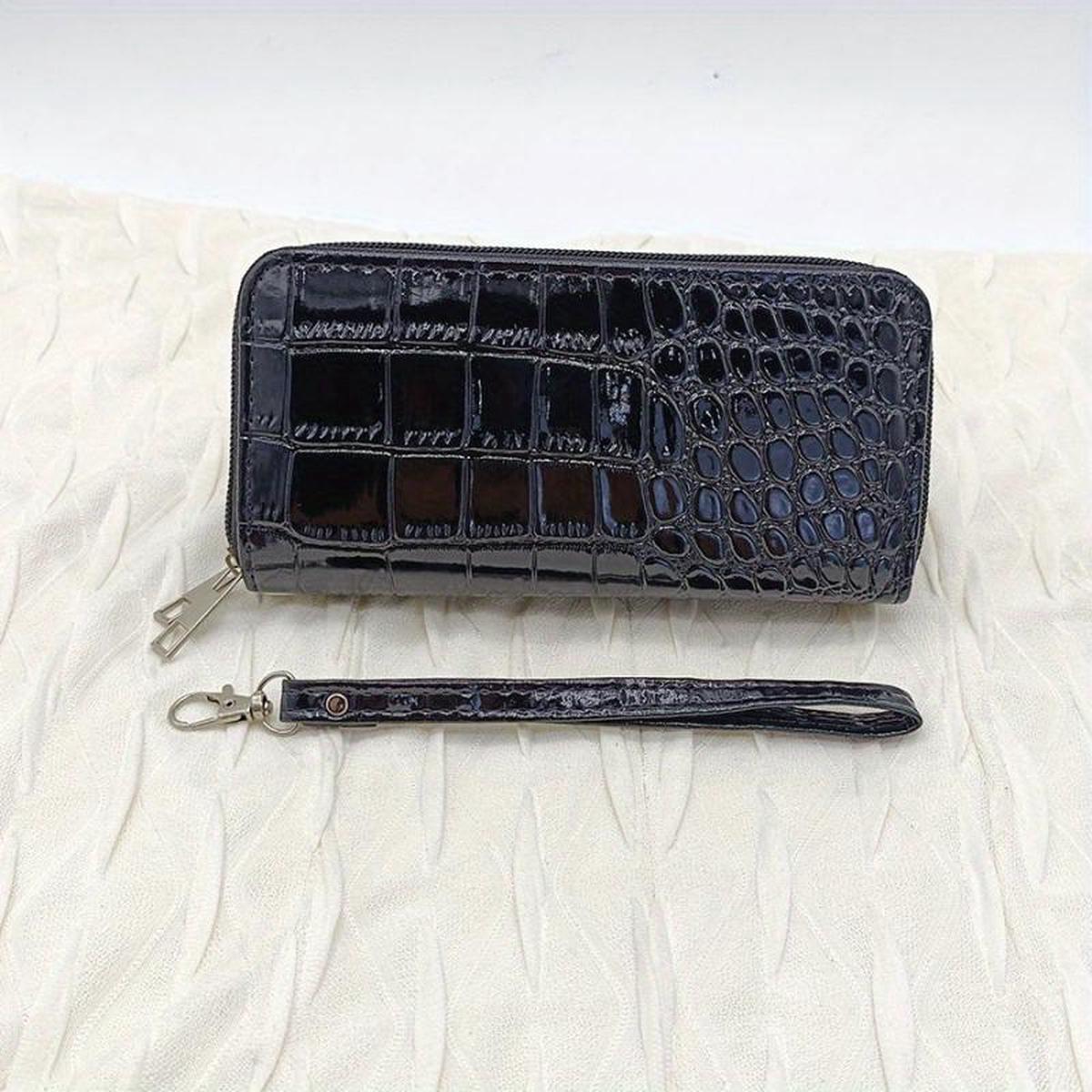 Crocodile Embossed Purse Large Coin Purse Women's Credit Card Holder