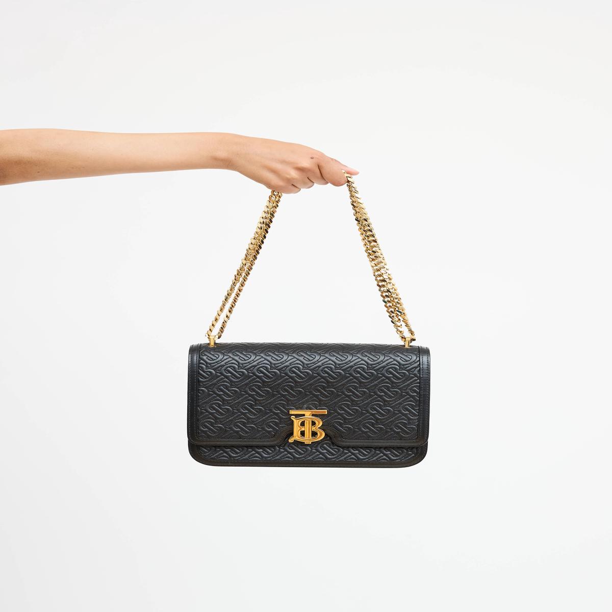 Leather TB Monogram Quilted Bag