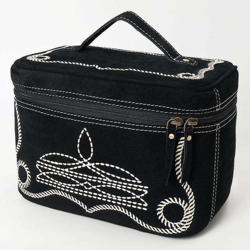 American Darling Jewelry Case Genuine Western Suede Leather Women's Bag | Organizer for Women Travel