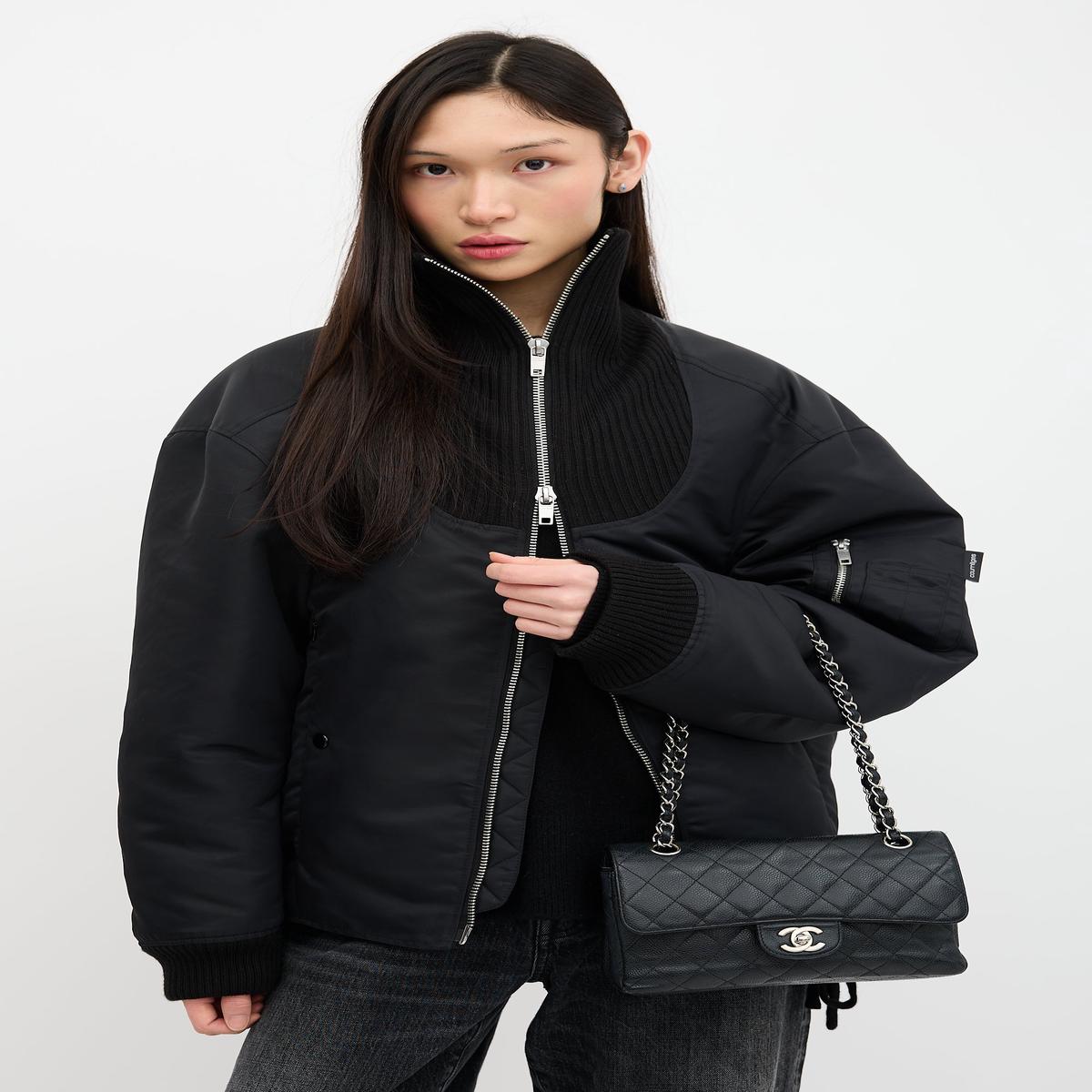 Caviar Leather Small Double Flap Bag