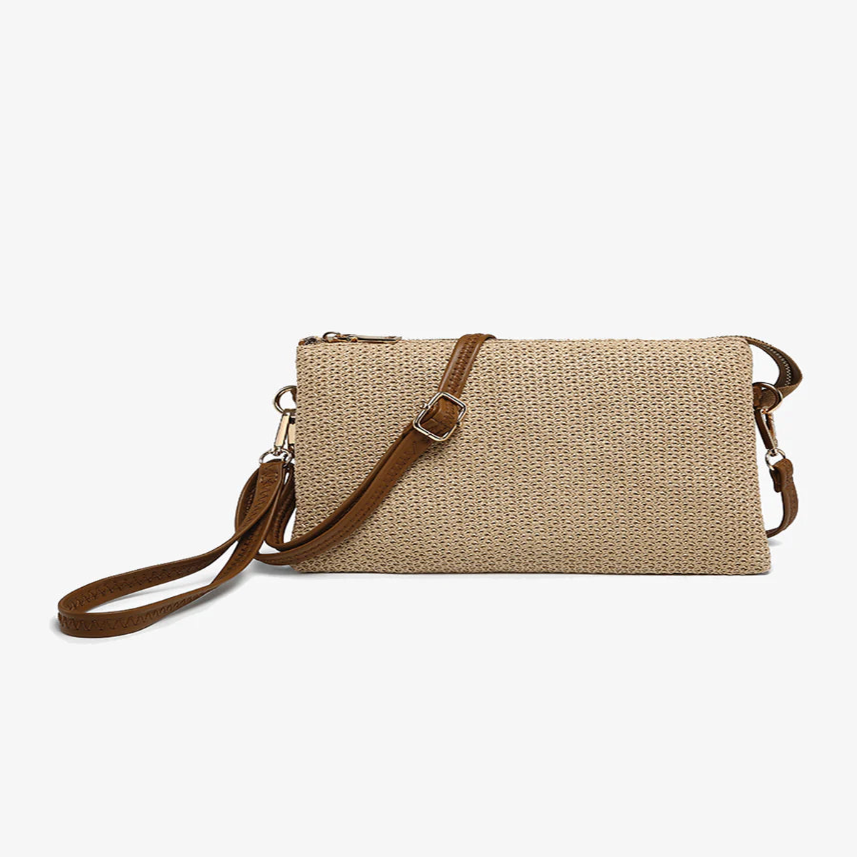 Izzy Crossbody Straw Woven Bag- Natural