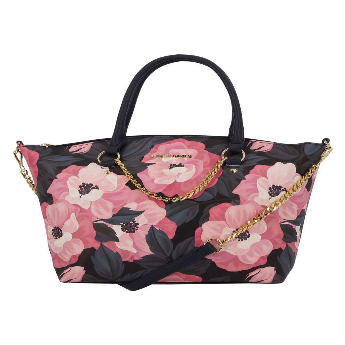 Pierra Cardin Victoria Floral Carryall Tote Bag In Black