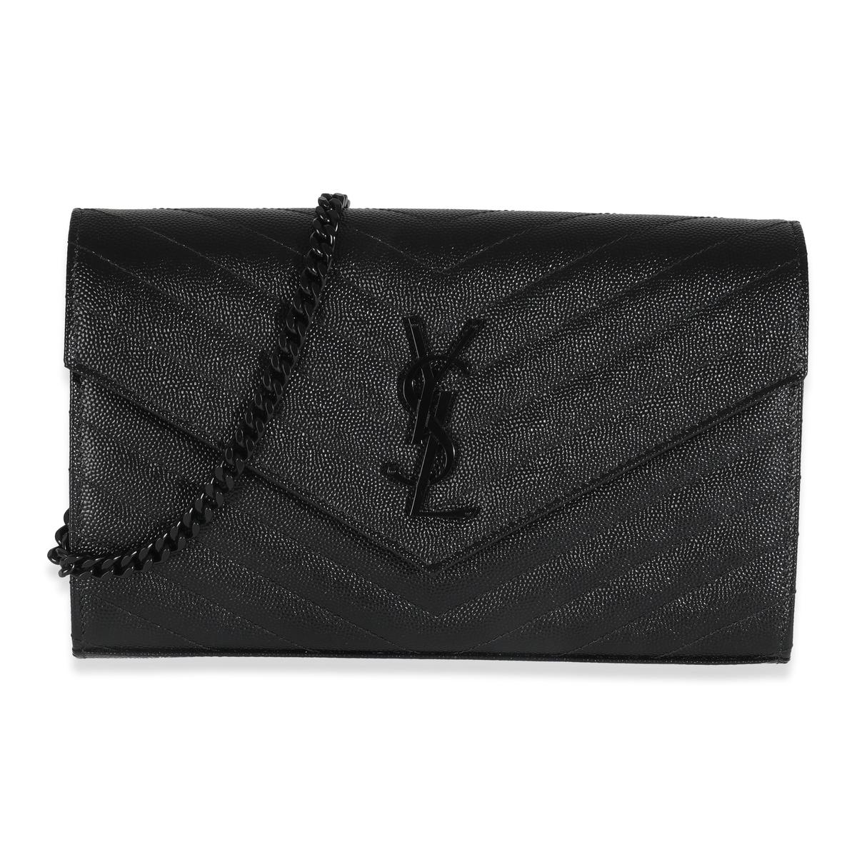 Black Grain De Poudre Classic Cassandre Chain Wallet