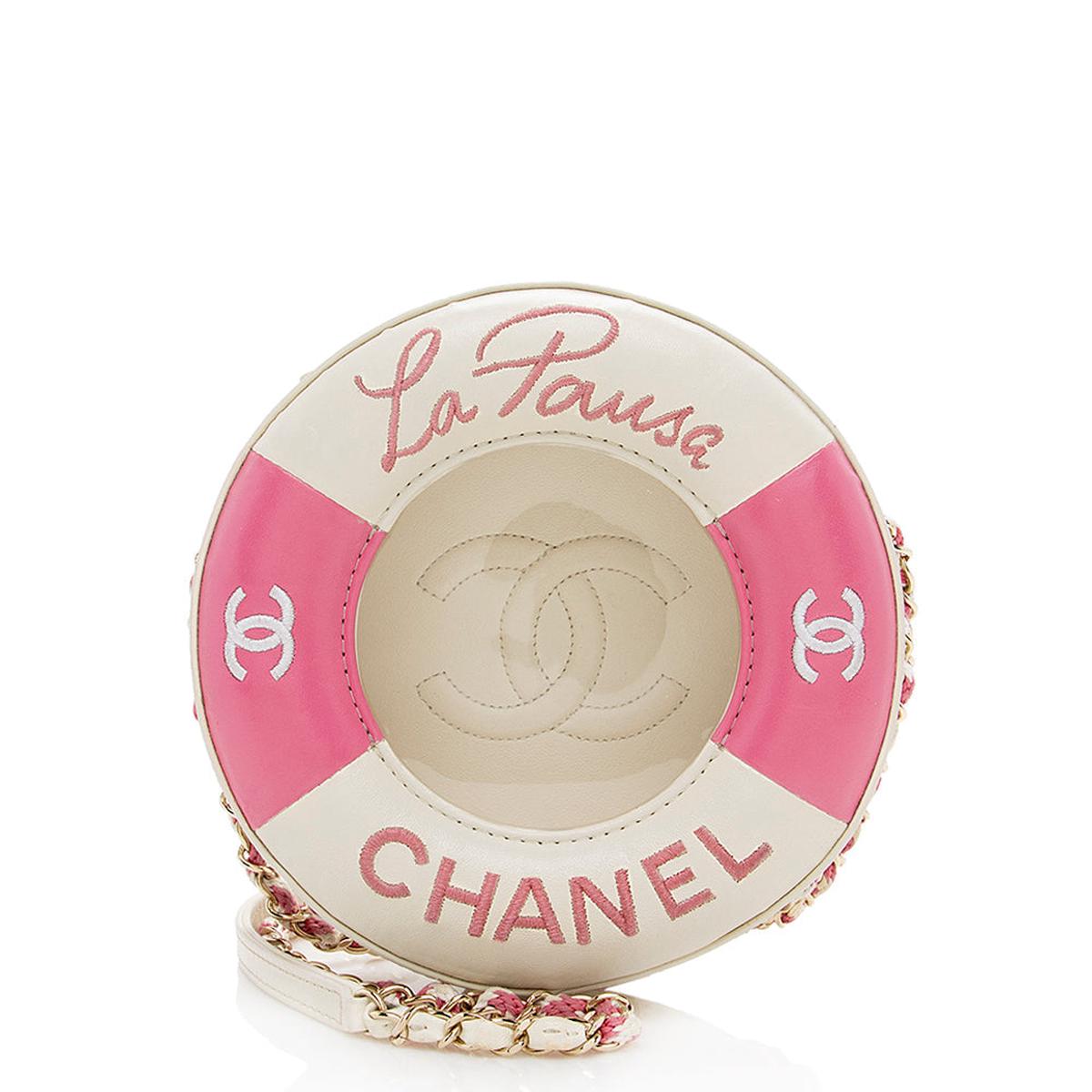 Chanel Lambskin Coco Lifesaver Round Crossbody Bag