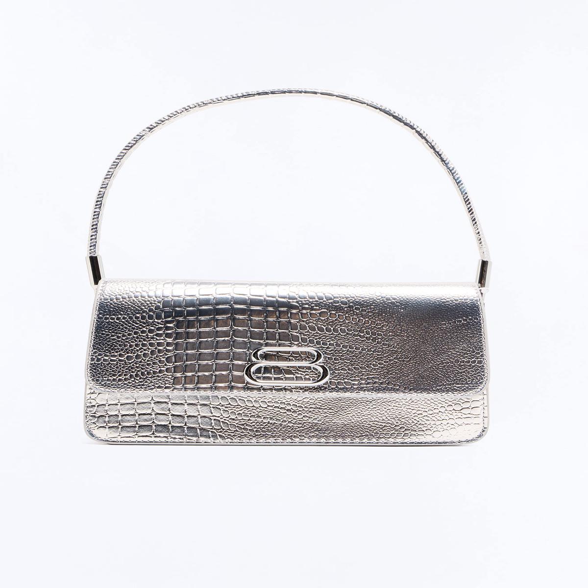 Croc Chic Handbag - Silver