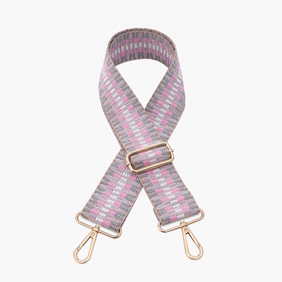 Aztec Grey & Pink Guitar Strap