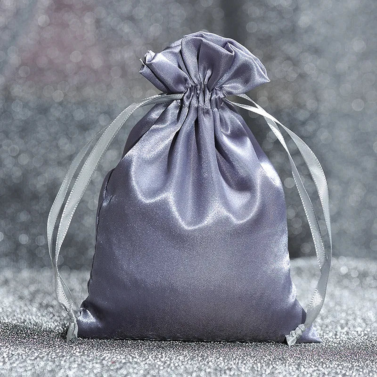 Silk Stain Drawstring Bag for Jewelry Hair Travel Watch
