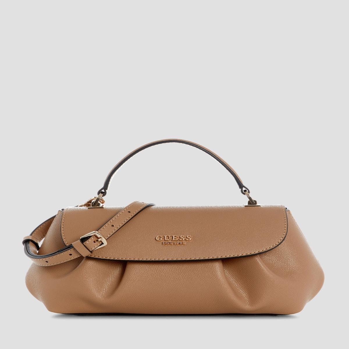 Beige Amorette Top Handle Flap Bag
