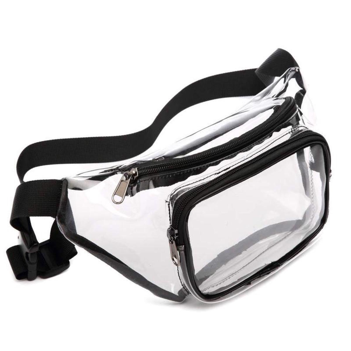Clear PVC Fanny Pack Zipper Waist Bag Adjustable Strap Women's Chest Bag