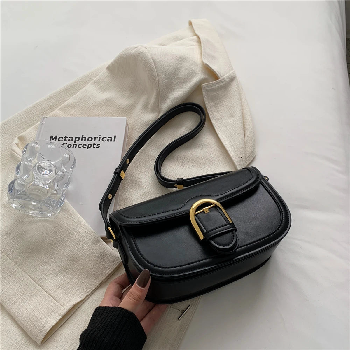 Semicircle Saddle Small Shoulder Bags For Women Crossbody Bag