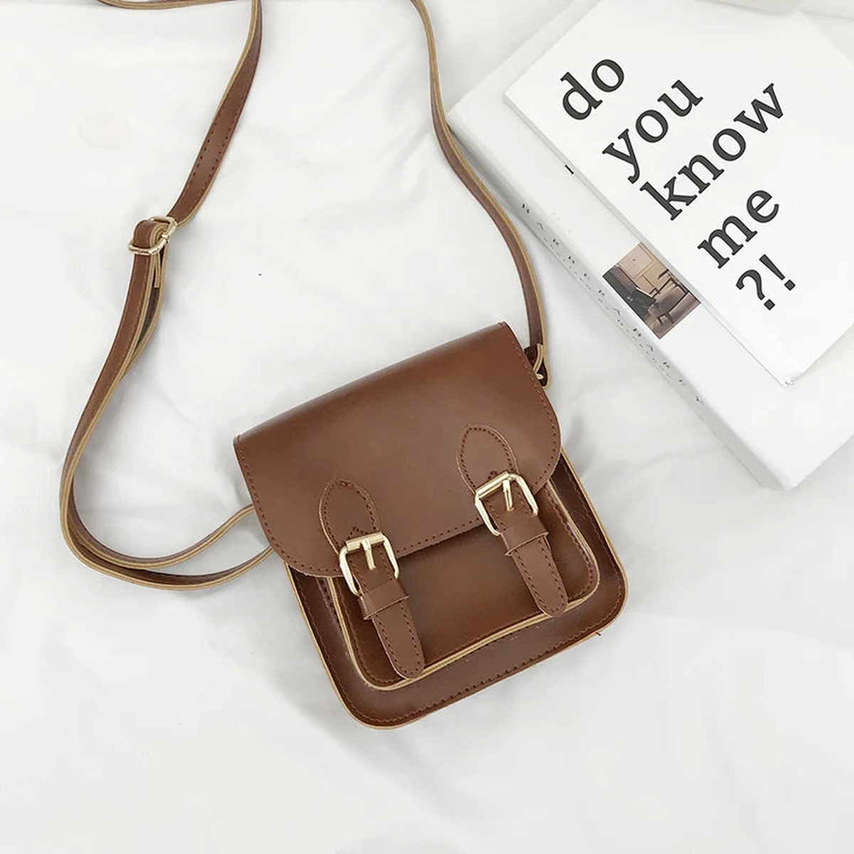 Women's Pu Leather Shoulder Bag Girl's Straddle Handbag