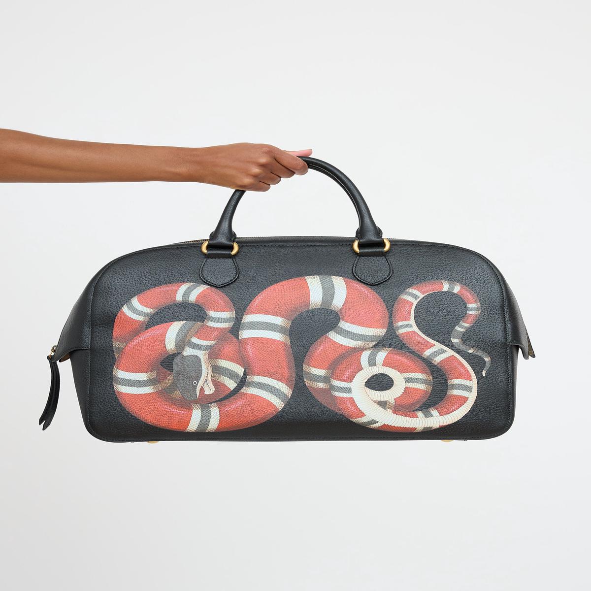 Leather Printed Duffle Bag
