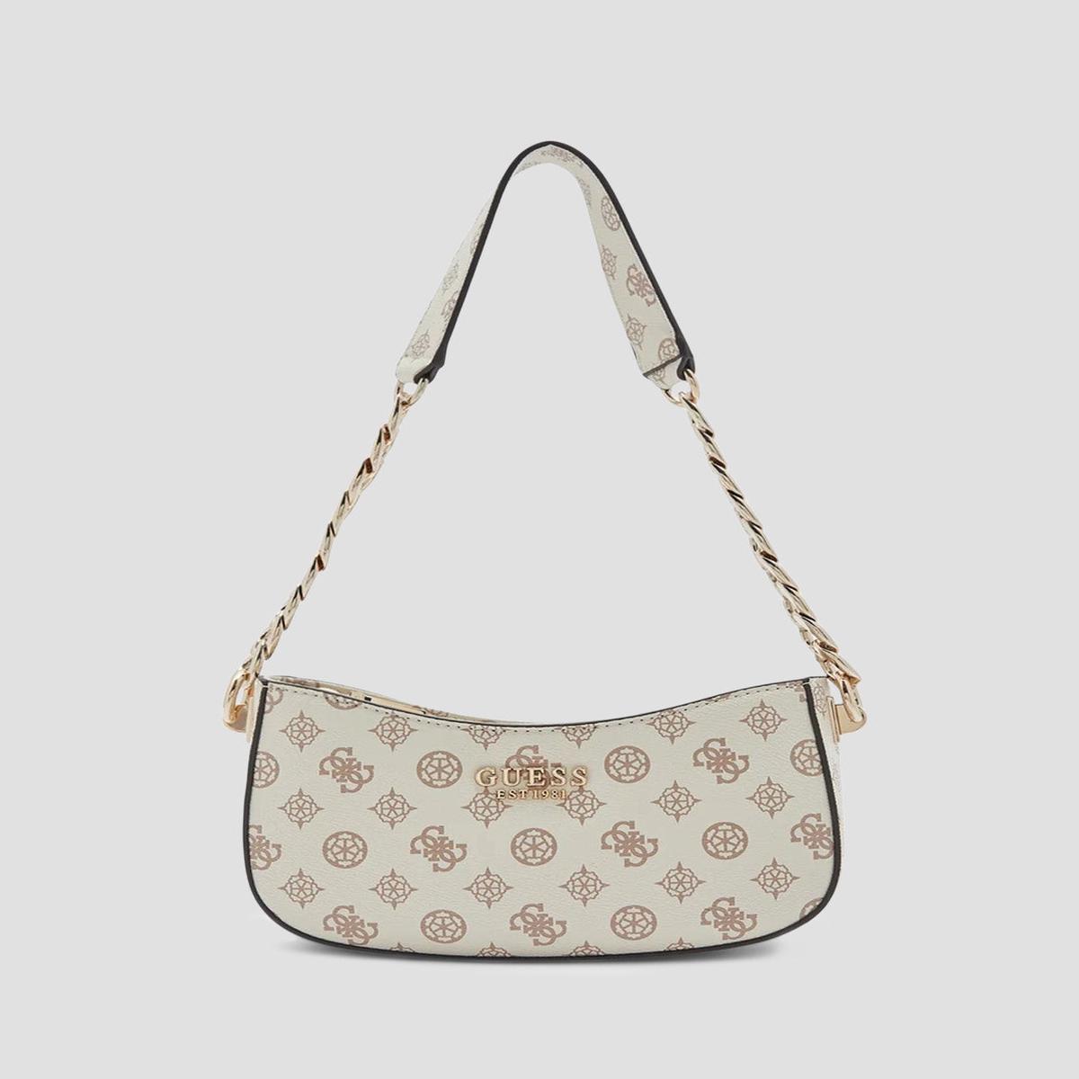 White Evelune Top Zip Shoulder Bag