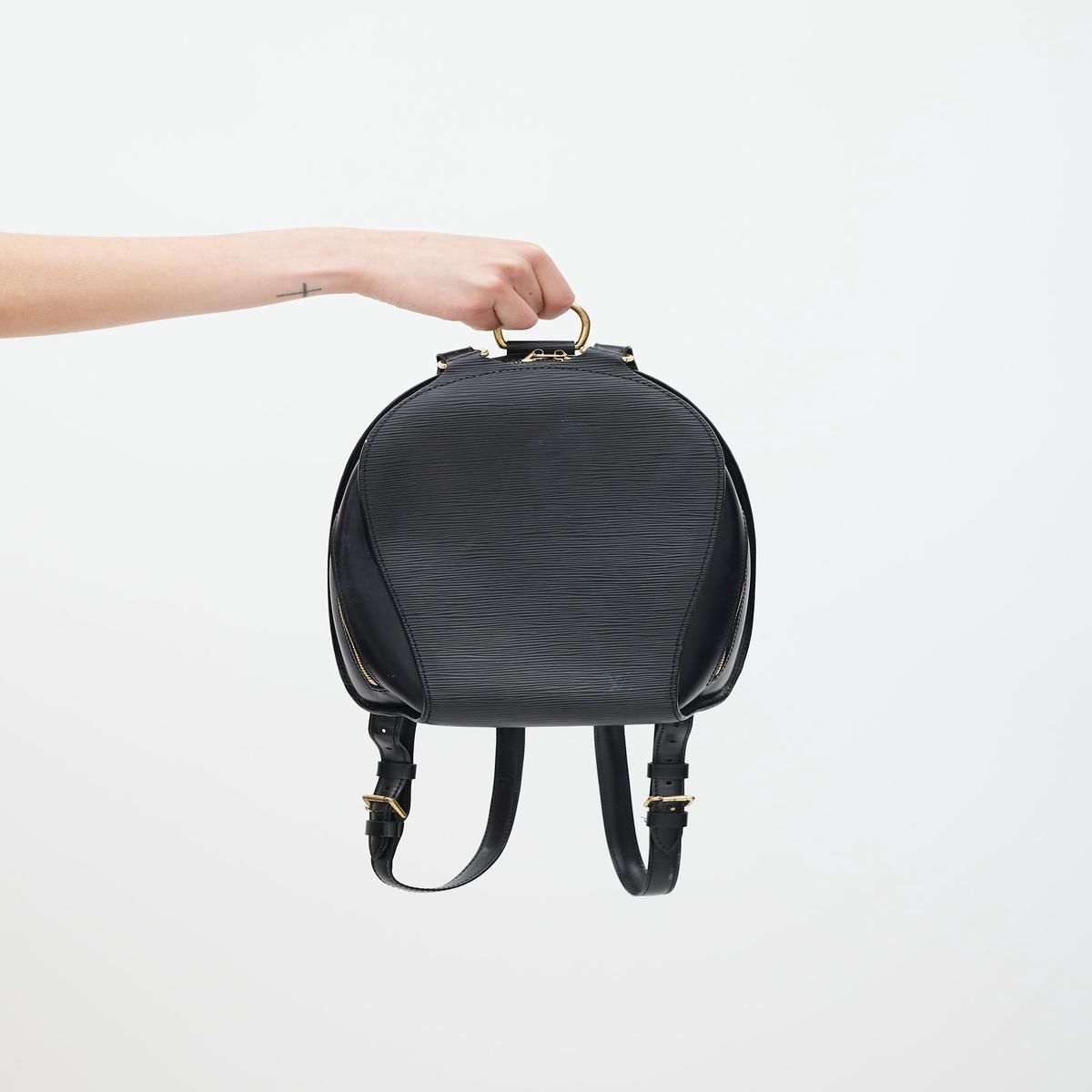 Black Epi Leather Mabillon Backpack