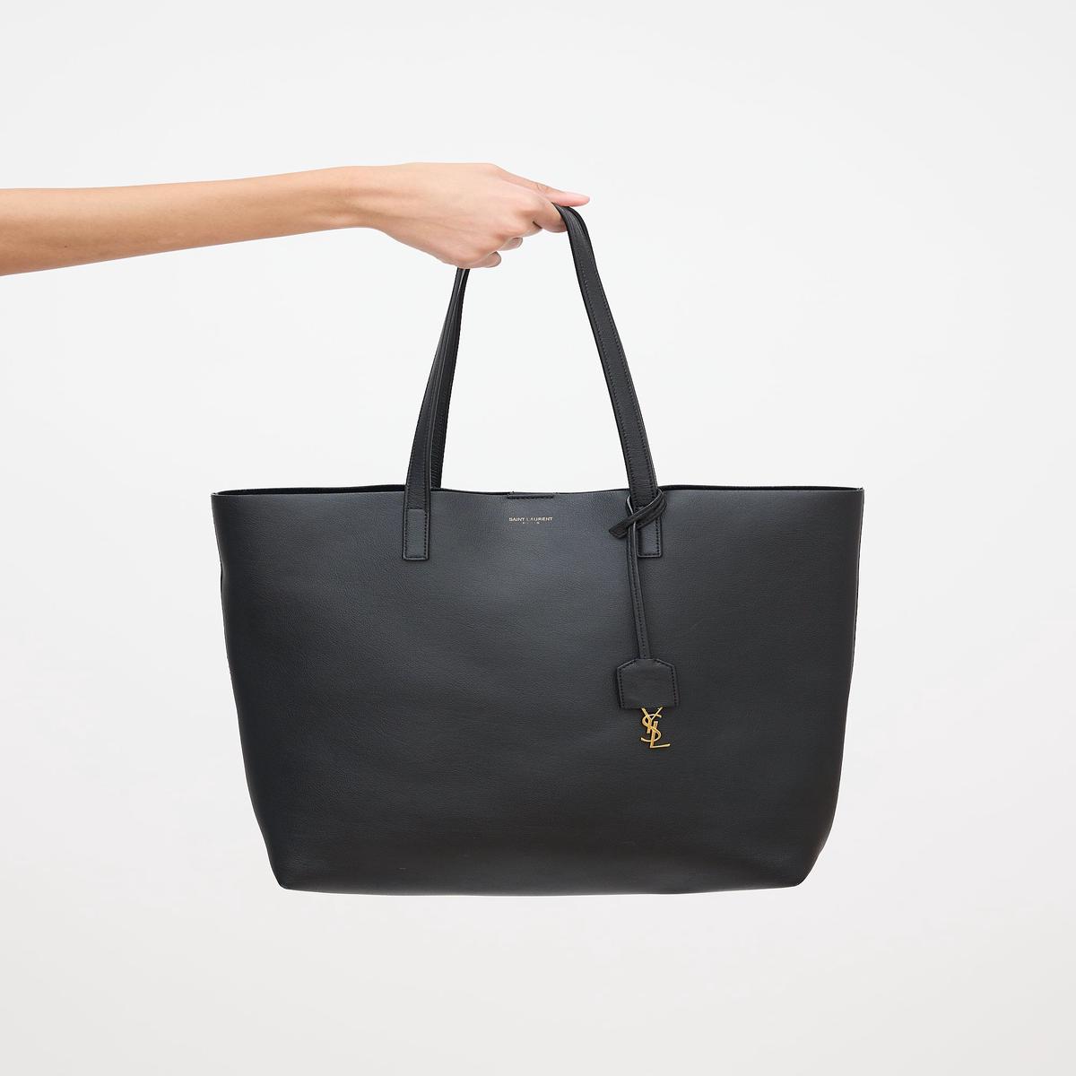 Leather North South Shopping Tote