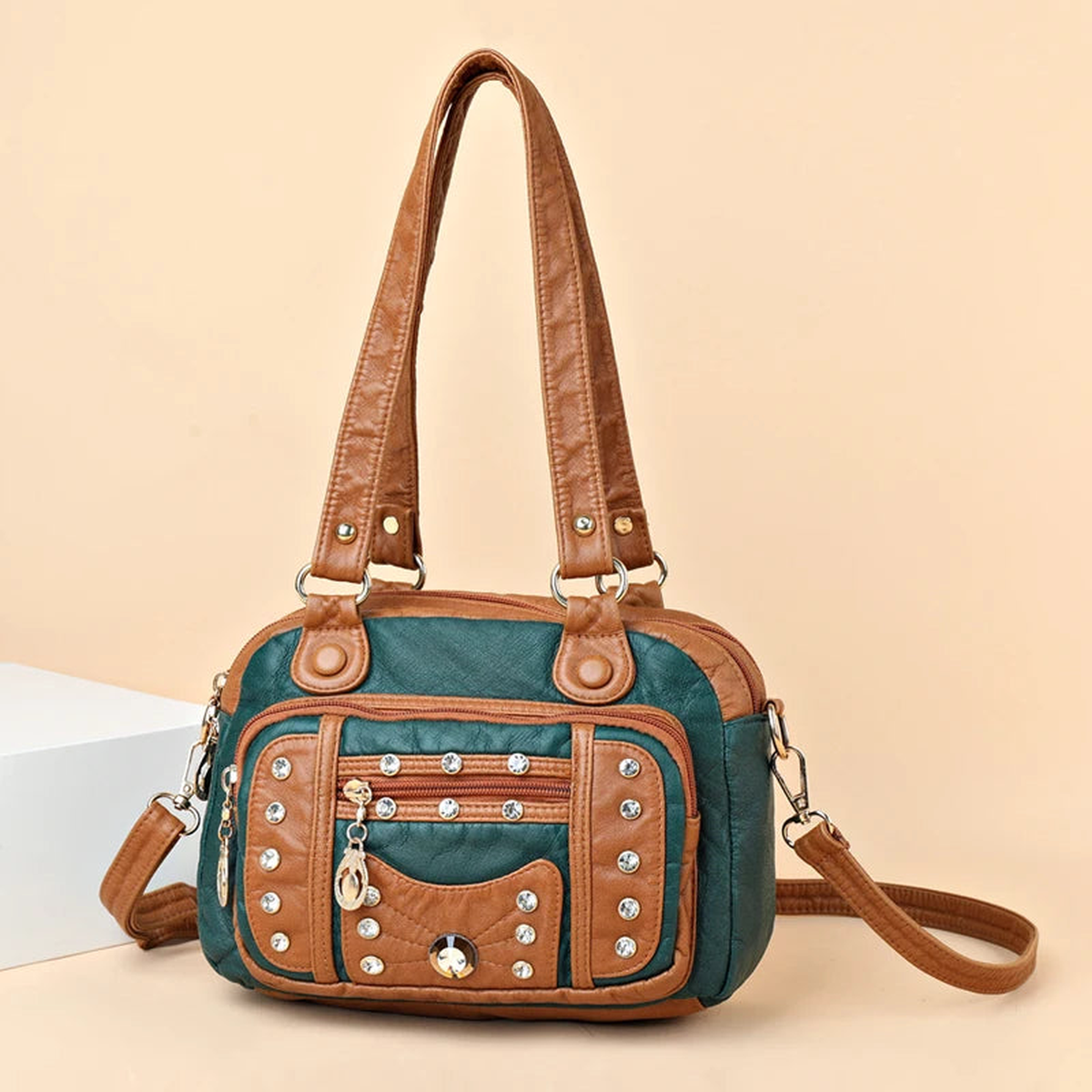 Vintage PU Leather Messenger Bags Ladies Handbags Retro Shoulder Crossbody Bag