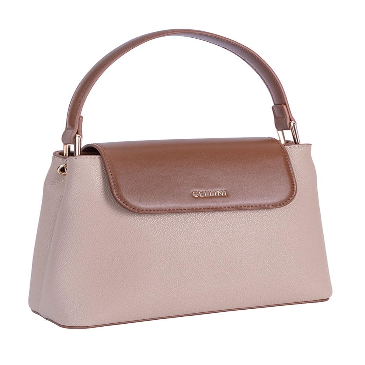 Cellini Amelia Flapover Sling Bag In Taupe