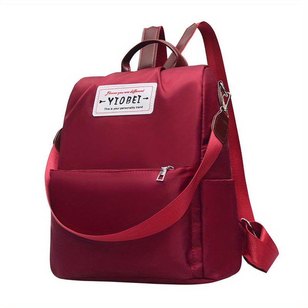 Letter Patch Decor Backpack Purse Two way Shoulder Bag