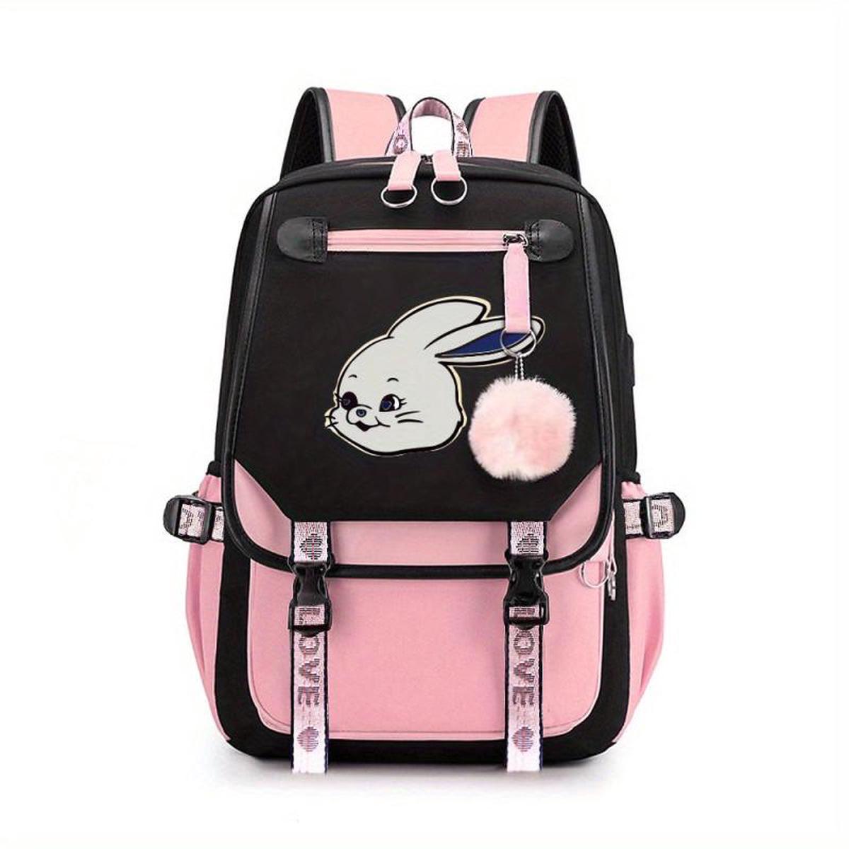 Casual Cartoon Rabbit Backpack Laptop Bag Lightweight Backpack