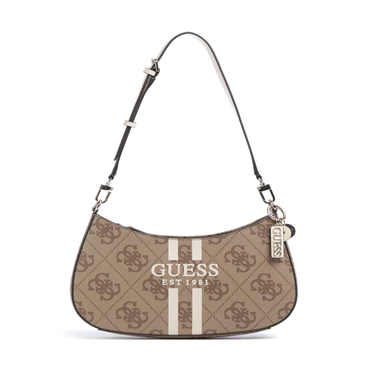 Guess Noelle 4G Logo Shoulder bag latte logo