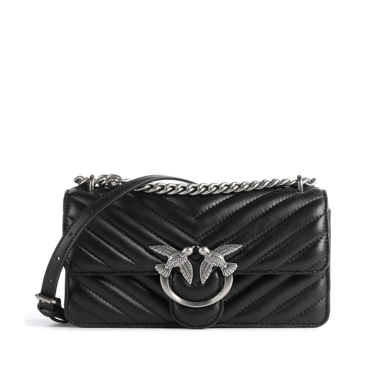 Pinko Love One Mini Shoulder bag nero/old silver