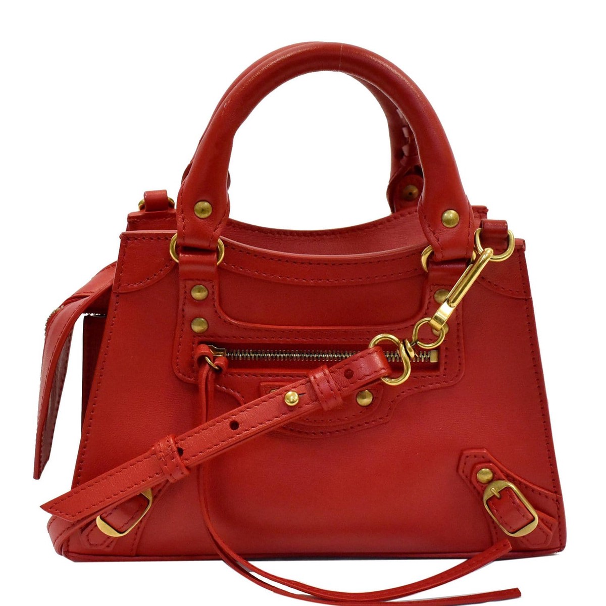 BALENCIAGA Neo Classic City Small Leather Top Handle Shoulder Bag Red - 10% OFF