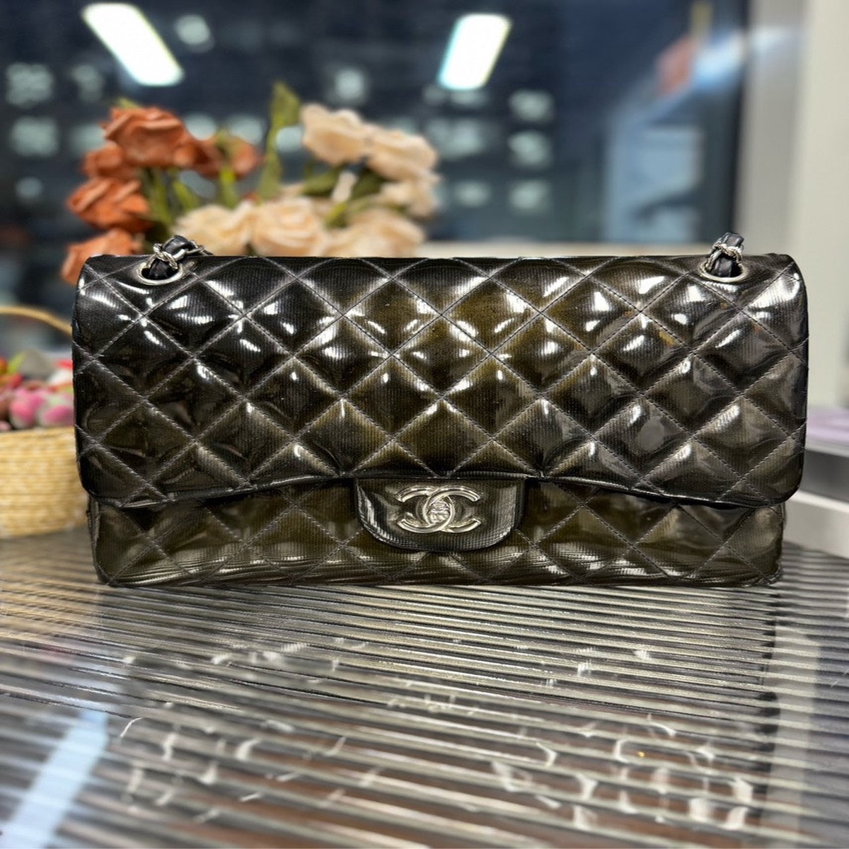 Chanel Jumbo HFY Classic Shoulder Bag Black Leather