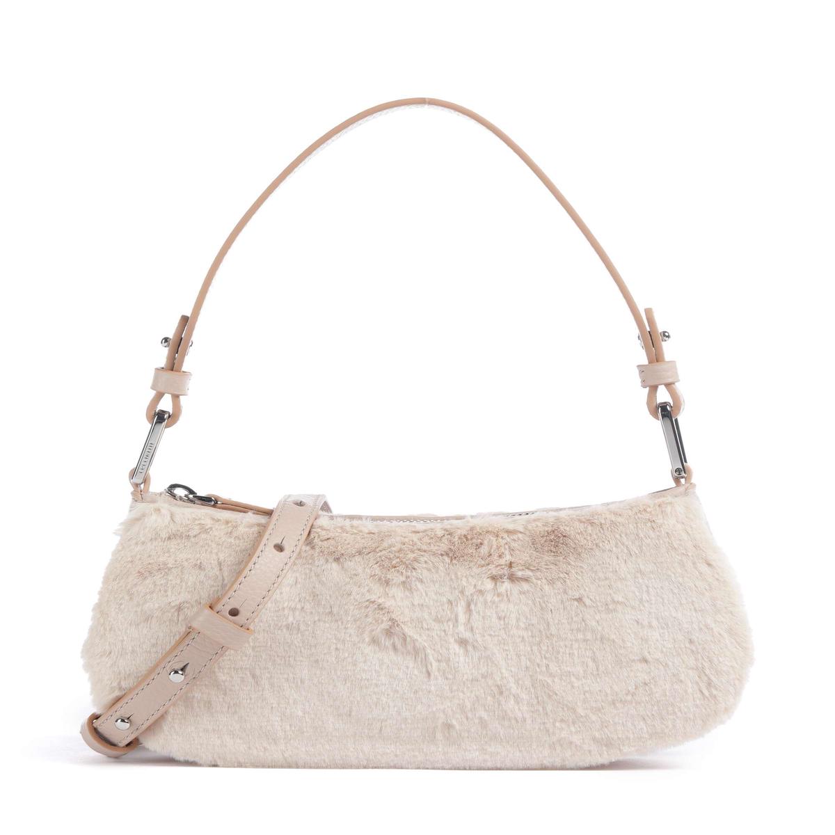 Coccinelle Merveille Synthetic fur Shoulder bag natural/rosette