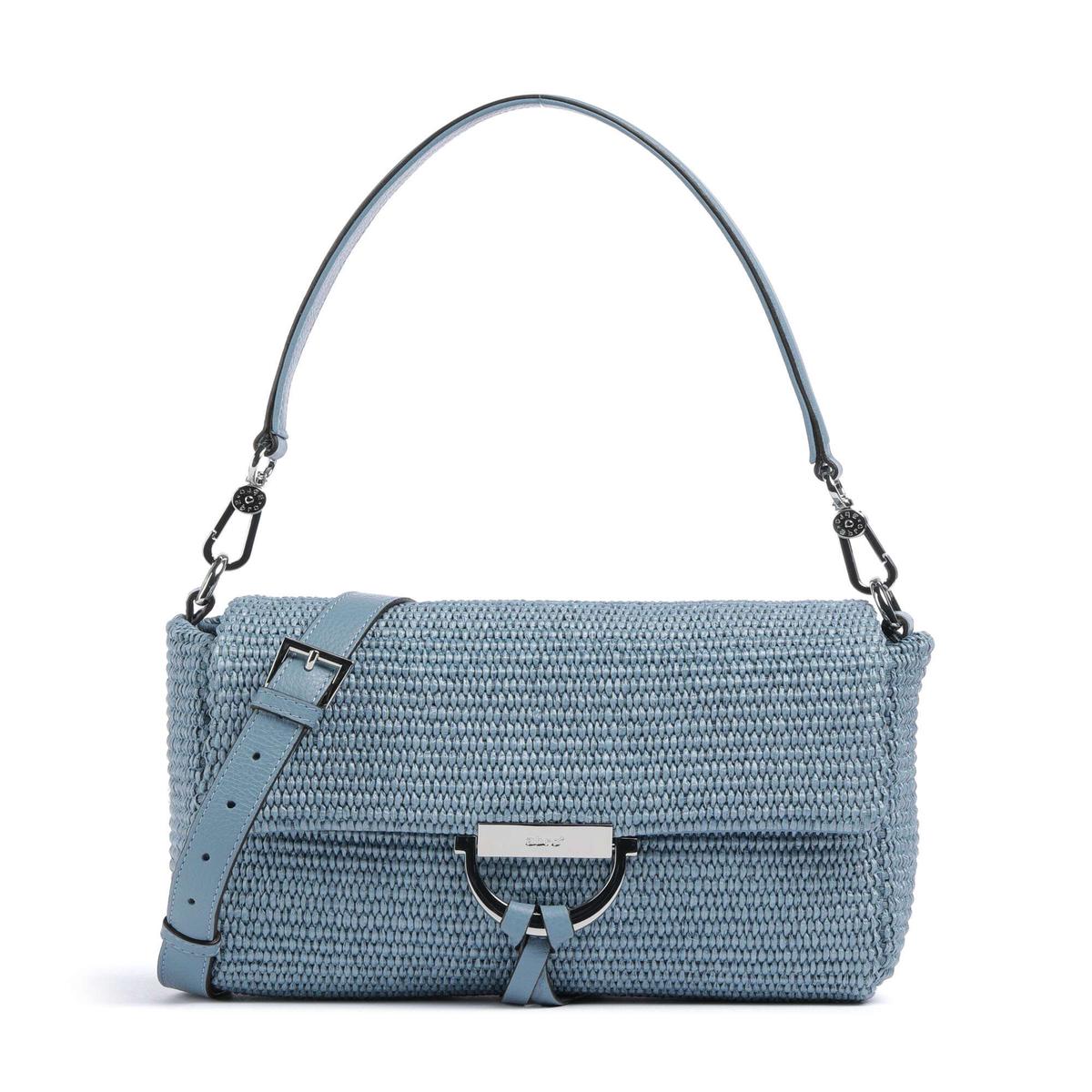 Abro Raffia Temi Shoulder bag light blue/fairy