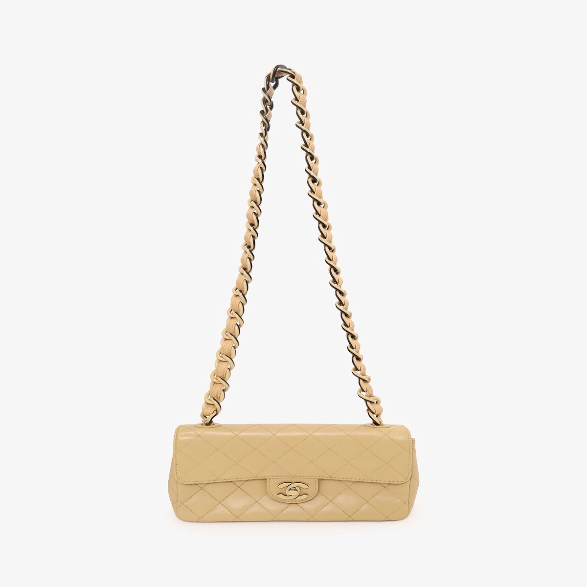 Chanel 2000-2002 Cream Quilted Lambskin Mini Flap Bag