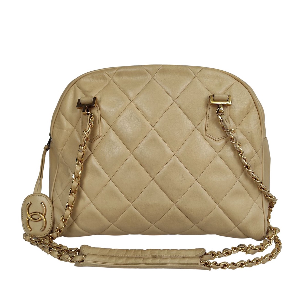 Chanel Chanel shoulder bag in beige matelasse leather from the s